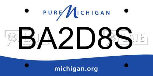 BA2D8S Michigan License Plate