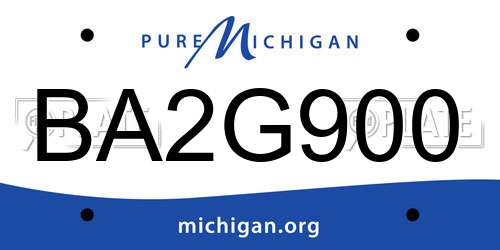 BA2G900 Michigan License Plate