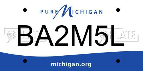 BA2M5L Michigan License Plate