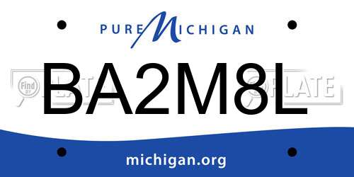 BA2M8L Michigan License Plate