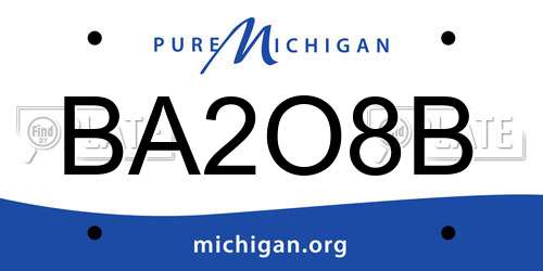 BA2O8B Michigan License Plate