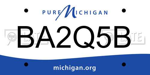 BA2Q5B Michigan License Plate