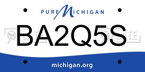 BA2Q5S Michigan License Plate