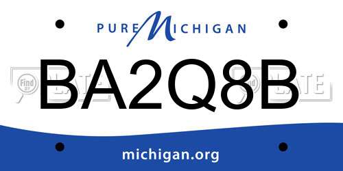 BA2Q8B Michigan License Plate