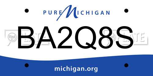 BA2Q8S Michigan License Plate