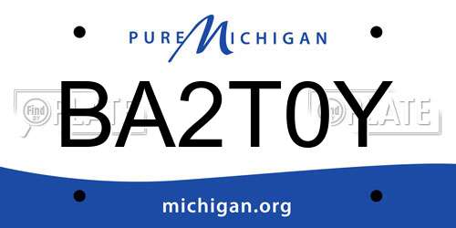 BA2T0Y Michigan License Plate