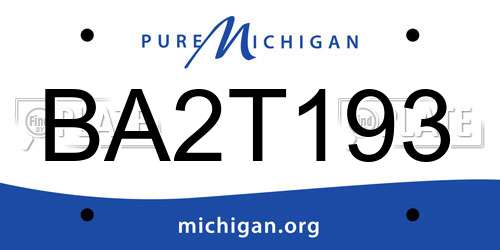 BA2T193 Michigan License Plate
