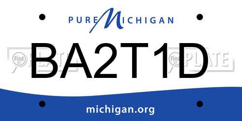 BA2T1D Michigan License Plate