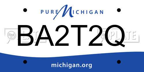 BA2T2Q Michigan License Plate