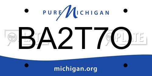 BA2T7O Michigan License Plate