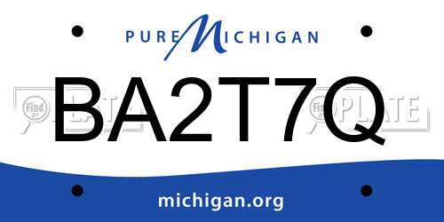 BA2T7Q Michigan License Plate