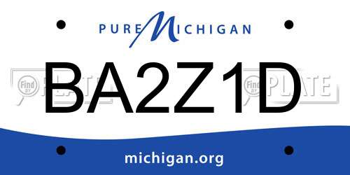 BA2Z1D Michigan License Plate