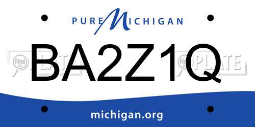 BA2Z1Q Michigan License Plate