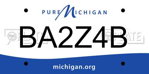 BA2Z4B Michigan License Plate