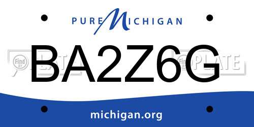 BA2Z6G Michigan License Plate