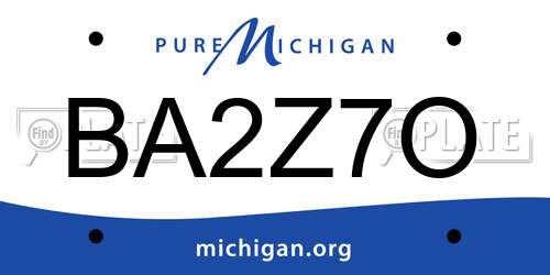 BA2Z7O Michigan License Plate