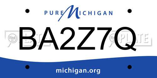 BA2Z7Q Michigan License Plate