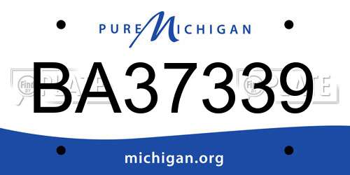 BA37339 Michigan License Plate