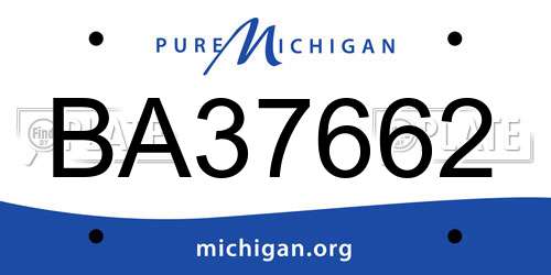BA37662 Michigan License Plate