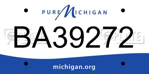 BA39272 Michigan License Plate