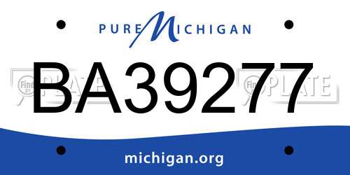 BA39277 Michigan License Plate