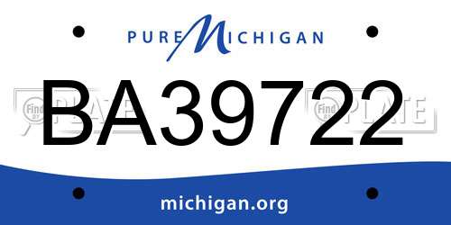 BA39722 Michigan License Plate