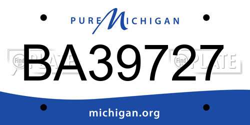BA39727 Michigan License Plate