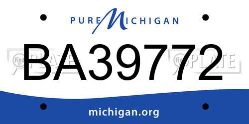 BA39772 Michigan License Plate