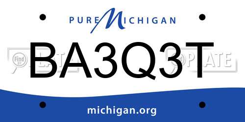 BA3Q3T Michigan License Plate