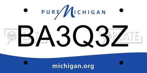 BA3Q3Z Michigan License Plate
