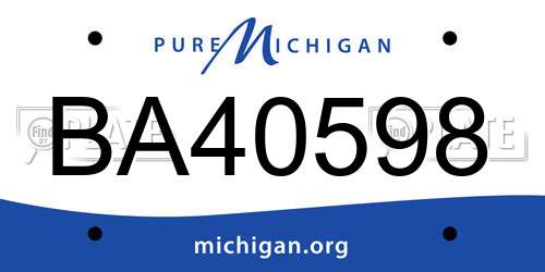BA40598 Michigan License Plate