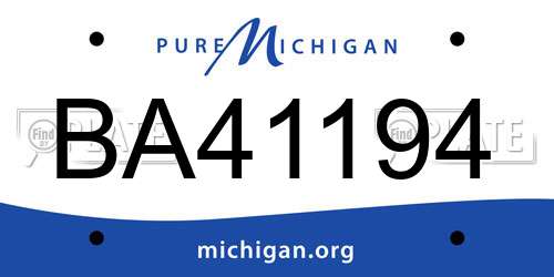 BA41194 Michigan License Plate