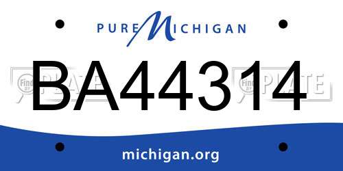 BA44314 Michigan License Plate