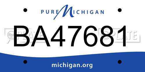 BA47681 Michigan License Plate