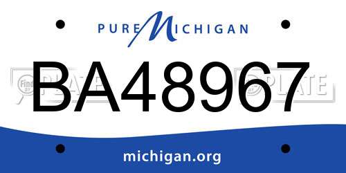 BA48967 Michigan License Plate