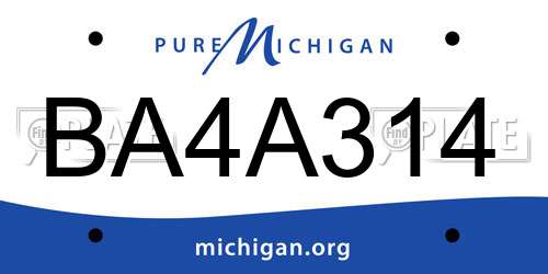 BA4A314 Michigan License Plate