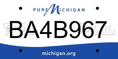 BA4B967 Michigan License Plate
