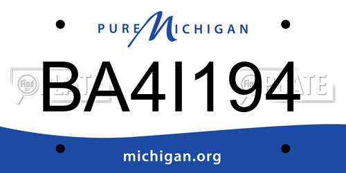 BA4I194 Michigan License Plate