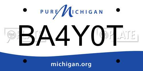 BA4Y0T Michigan License Plate