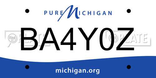 BA4Y0Z Michigan License Plate