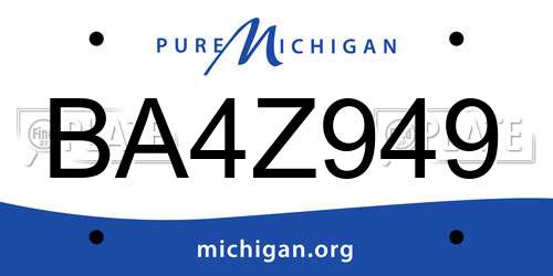 BA4Z949 Michigan License Plate
