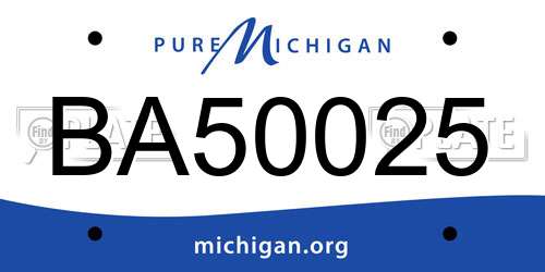 BA50025 Michigan License Plate