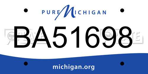 BA51698 Michigan License Plate