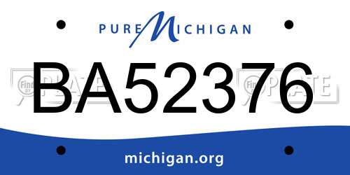 BA52376 Michigan License Plate