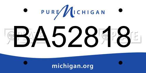 BA52818 Michigan License Plate