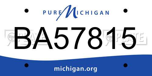 BA57815 Michigan License Plate