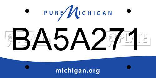BA5A271 Michigan License Plate