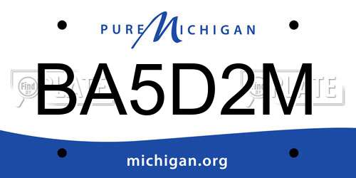 BA5D2M Michigan License Plate