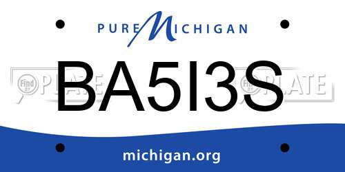 BA5I3S Michigan License Plate