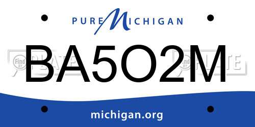 BA5O2M Michigan License Plate